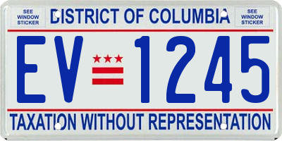 DC license plate EV1245