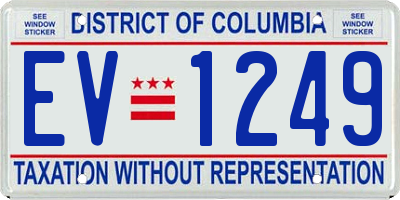 DC license plate EV1249