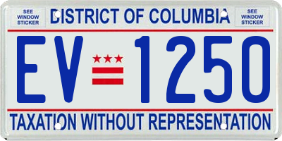 DC license plate EV1250