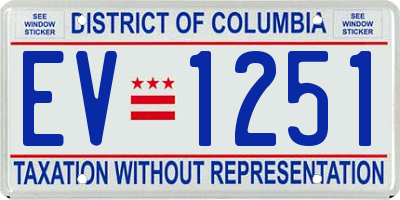DC license plate EV1251