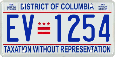 DC license plate EV1254