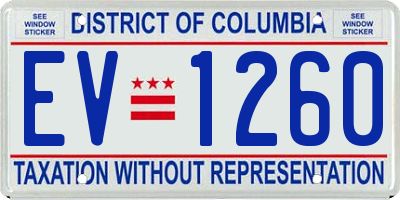 DC license plate EV1260