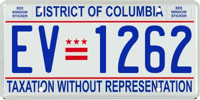 DC license plate EV1262