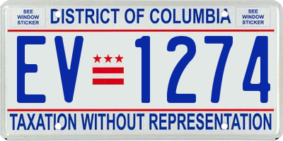 DC license plate EV1274