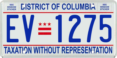 DC license plate EV1275