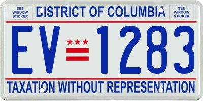 DC license plate EV1283