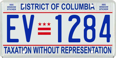 DC license plate EV1284