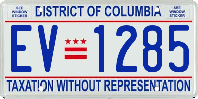 DC license plate EV1285