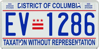 DC license plate EV1286
