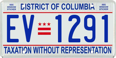 DC license plate EV1291