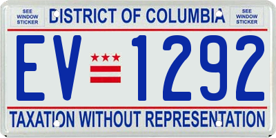 DC license plate EV1292