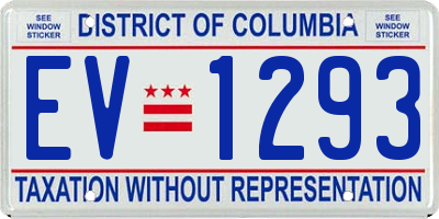 DC license plate EV1293