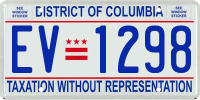 DC license plate EV1298