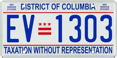 DC license plate EV1303