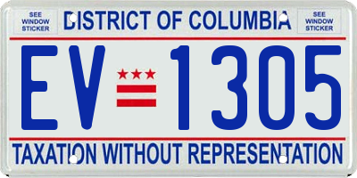DC license plate EV1305