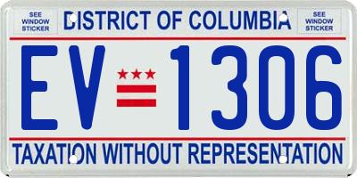 DC license plate EV1306