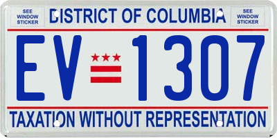 DC license plate EV1307