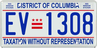 DC license plate EV1308