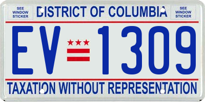 DC license plate EV1309