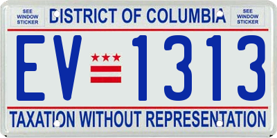 DC license plate EV1313