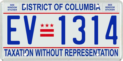 DC license plate EV1314