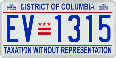 DC license plate EV1315