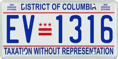 DC license plate EV1316