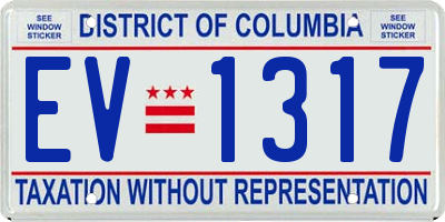 DC license plate EV1317