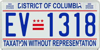 DC license plate EV1318