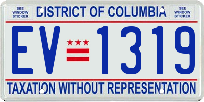 DC license plate EV1319