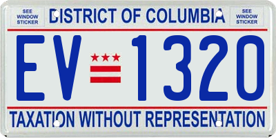 DC license plate EV1320