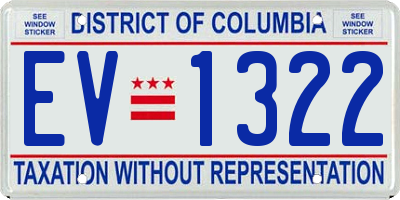 DC license plate EV1322