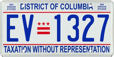 DC license plate EV1327
