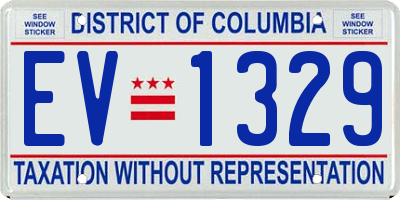 DC license plate EV1329
