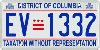 DC license plate EV1332