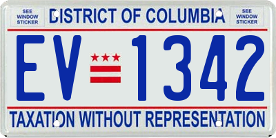 DC license plate EV1342
