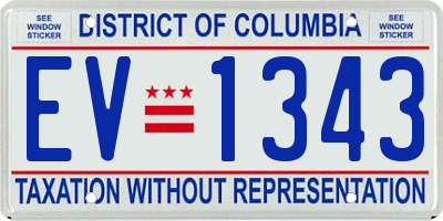 DC license plate EV1343