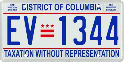 DC license plate EV1344