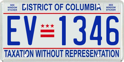 DC license plate EV1346
