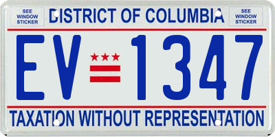 DC license plate EV1347