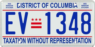 DC license plate EV1348