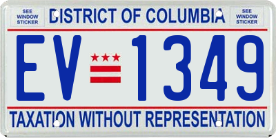 DC license plate EV1349