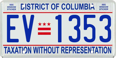 DC license plate EV1353