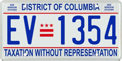 DC license plate EV1354