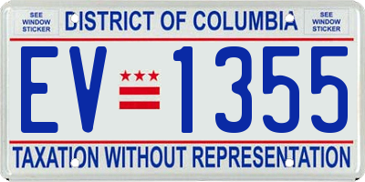 DC license plate EV1355