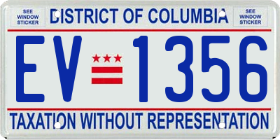 DC license plate EV1356