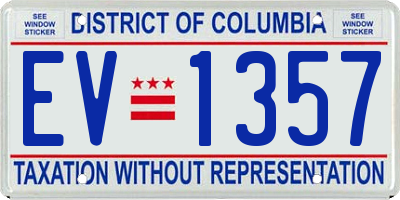 DC license plate EV1357