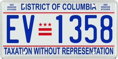 DC license plate EV1358