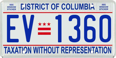 DC license plate EV1360