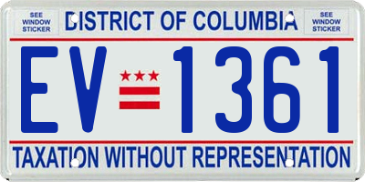 DC license plate EV1361